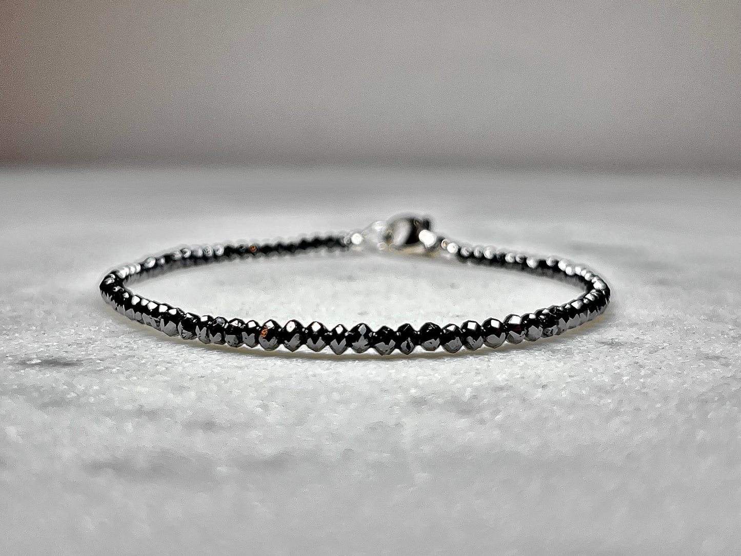 Natural Black Diamond Irradiated Beaded Bracelets