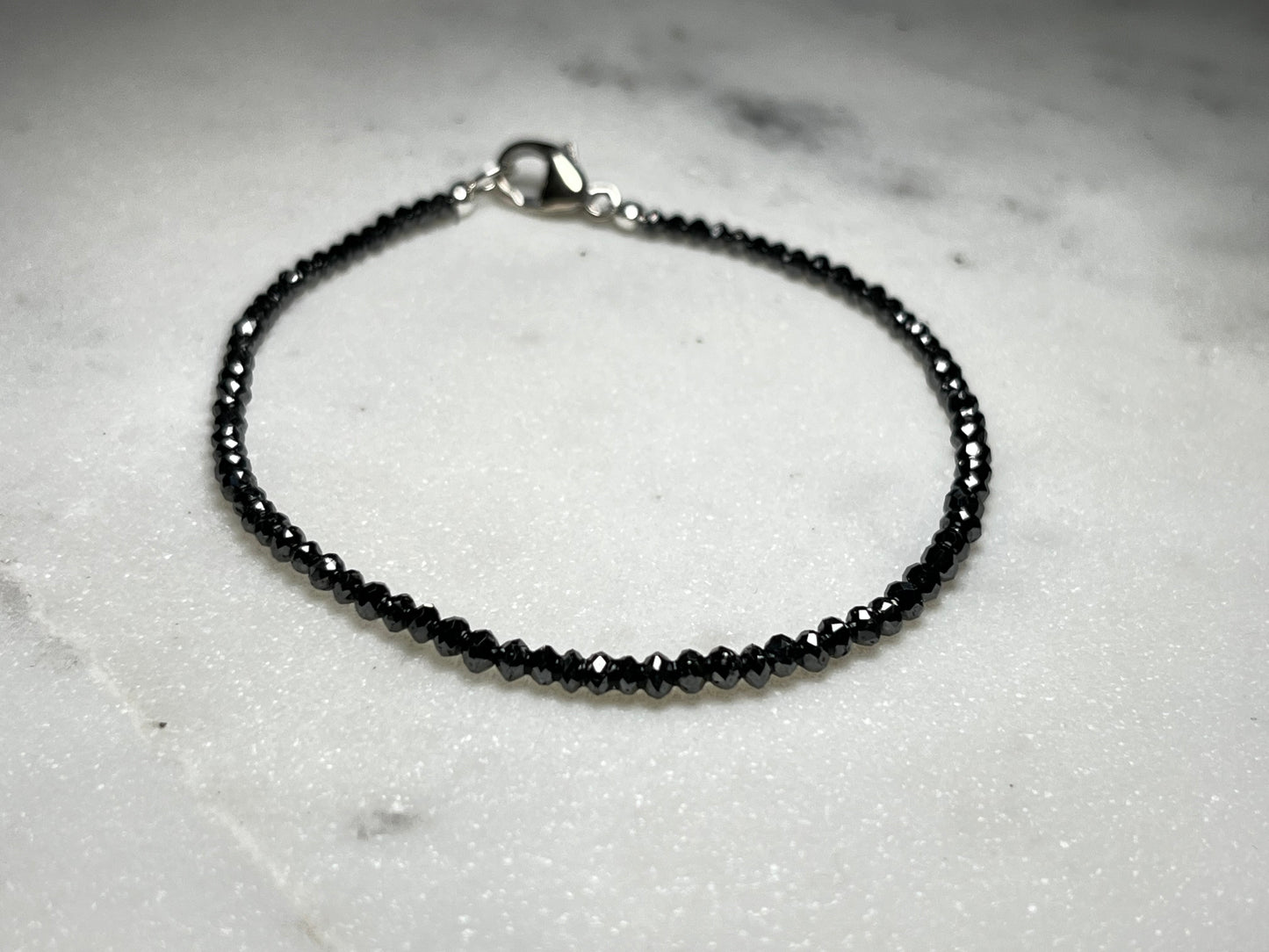 Natural Black Diamond Irradiated Beaded Bracelets