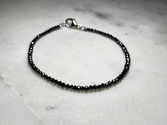 Natural Black Diamond Irradiated Beaded Bracelets