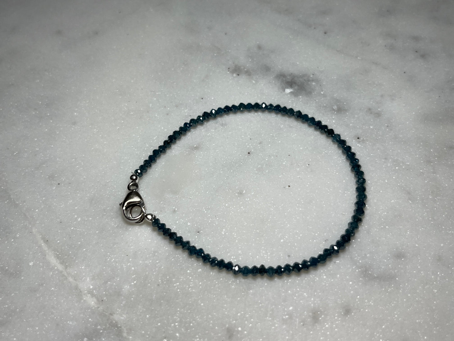 Natural Blue Diamond Irradiated Beaded Bracelets