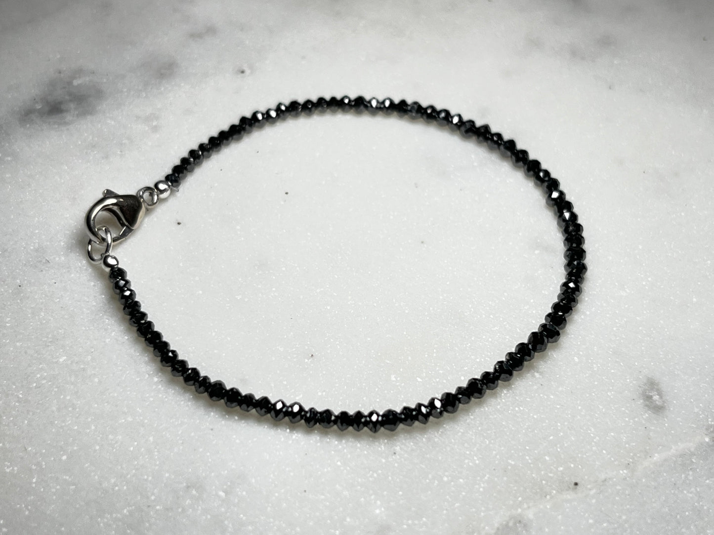 Natural Black Diamond Irradiated Beaded Bracelets