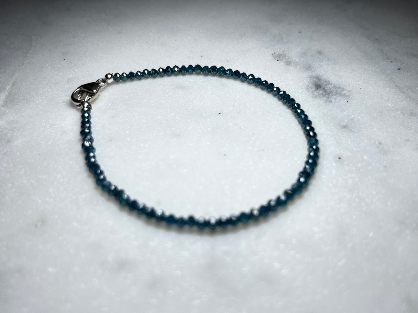 Natural Blue Diamond Irradiated Beaded Bracelets