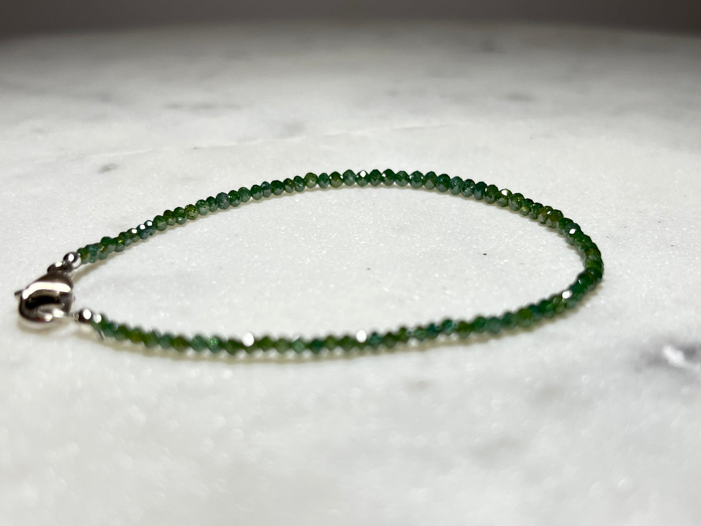 Natural Green Diamond Irradiated Beaded Bracelets