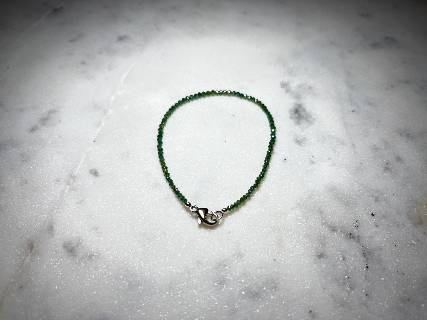 Natural Green Diamond Irradiated Beaded Bracelets