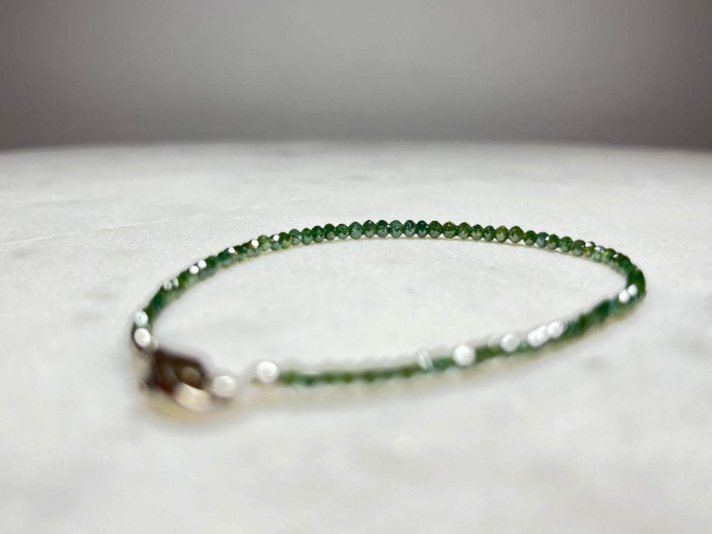 Natural Green Diamond Irradiated Beaded Bracelets