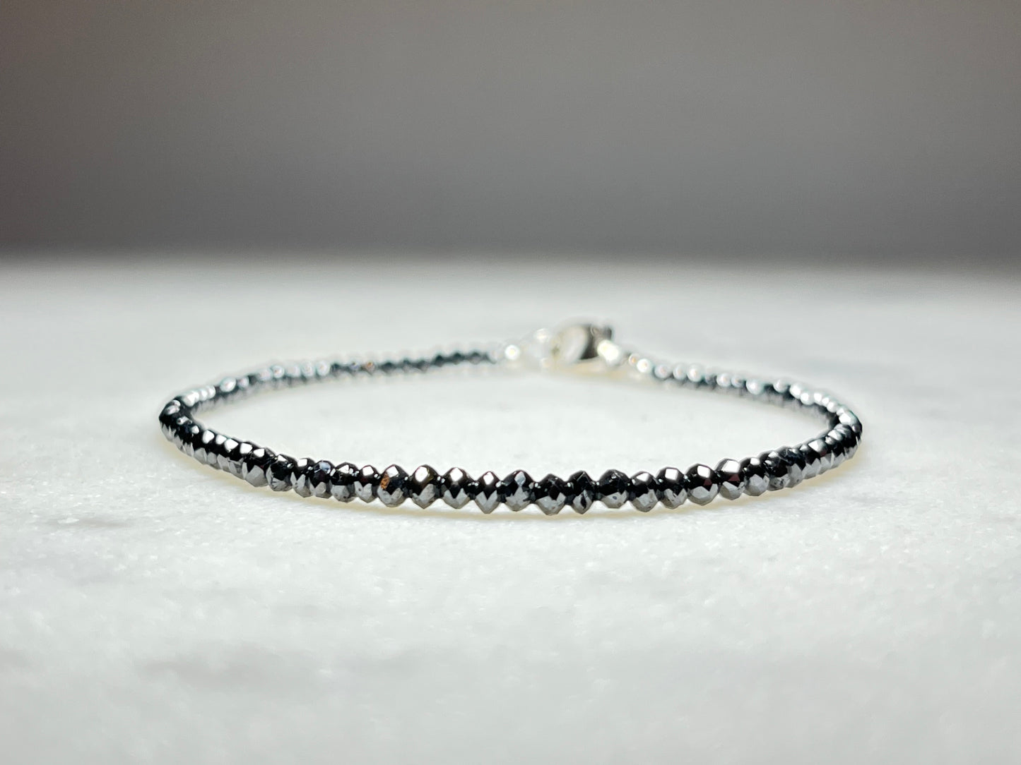 Natural Black Diamond Irradiated Beaded Bracelets