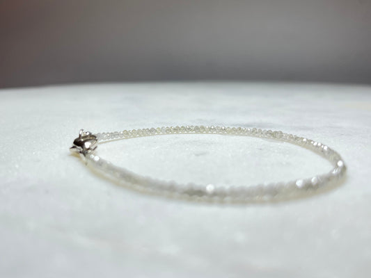 Natural White Diamond Beaded Bracelets