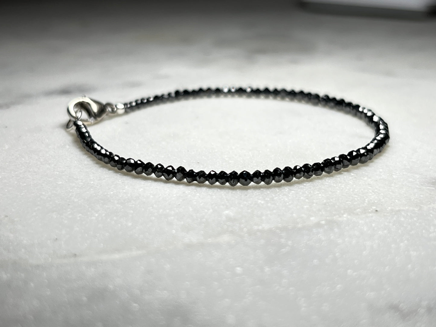 Natural Black Diamond Irradiated Beaded Bracelets